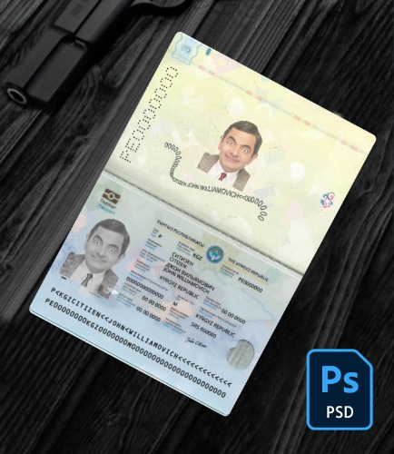 Kyrgyzstan passport 2021-present PSD